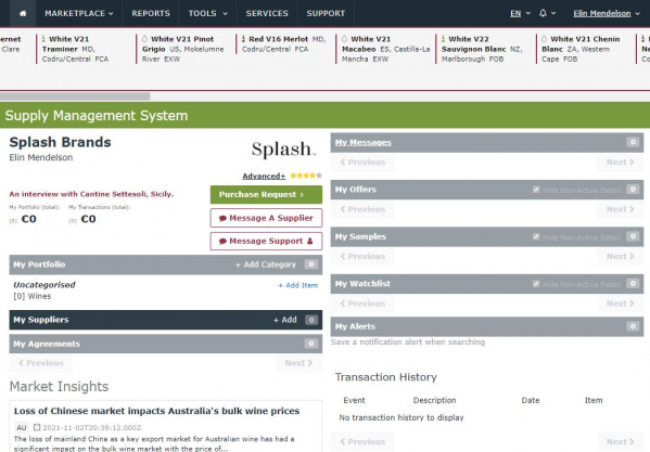 Supply Management System Dashboard Splash